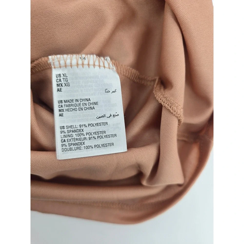 AND NOW THIS Shirt Dress Womens XL Copper Metallic Button Front Tie Waist Mini
